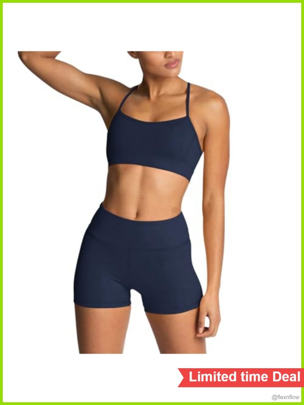 IMEKIS 2 Piece Workout Set Seamless High Waisted Biker Shorts & Sp